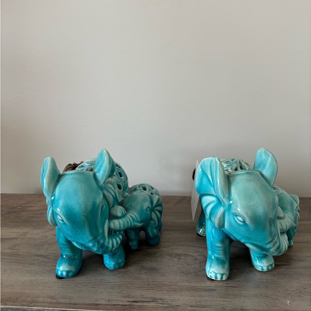 Turquoise Elephant Figurines